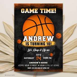 Basketball Birthday Invitation, Printable or Printed Invitations, Sports Birthday, Basketball, Boys Birthday Invitation, Basketball Party
