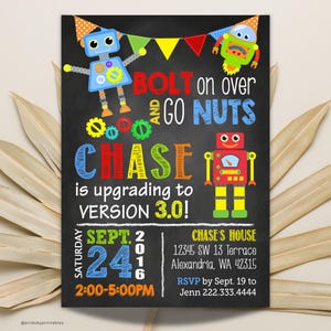 Monsters Birthday Invitation, Printable or Printed Invitations, Chalkboard Invitation, Cute Monsters, Banner, Chalk, DIY