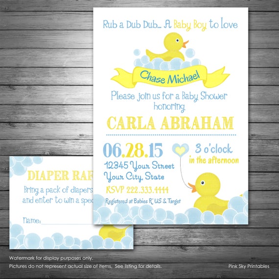 rubber ducky baby shower invitations walmart