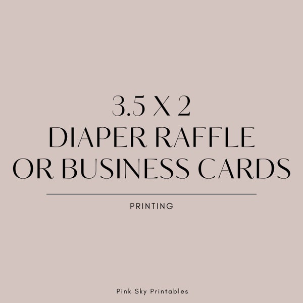 Printed Diaper Raffle Cards Add-On, Printing Services, Business Cards Printing