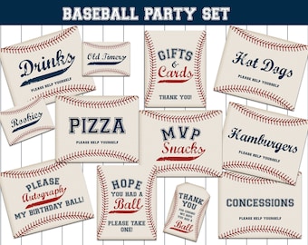 Baseball Birthday Party Package, INSTANT DOWNLOAD & EDITABLE, Read listing description for items included