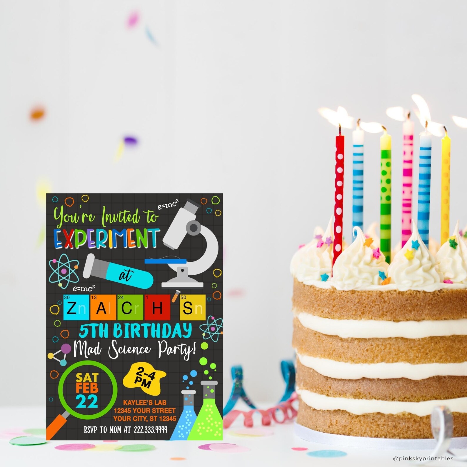 Science Birthday Invitation, Science Birthday, Science Party, Mad ...