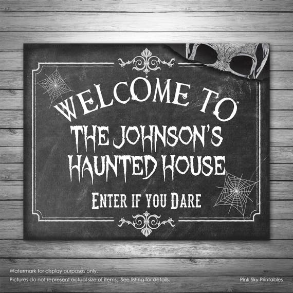 Scary Halloween Signs 2022 Halloween Party Welcome Sign Digital File Chalkboard Etsy India