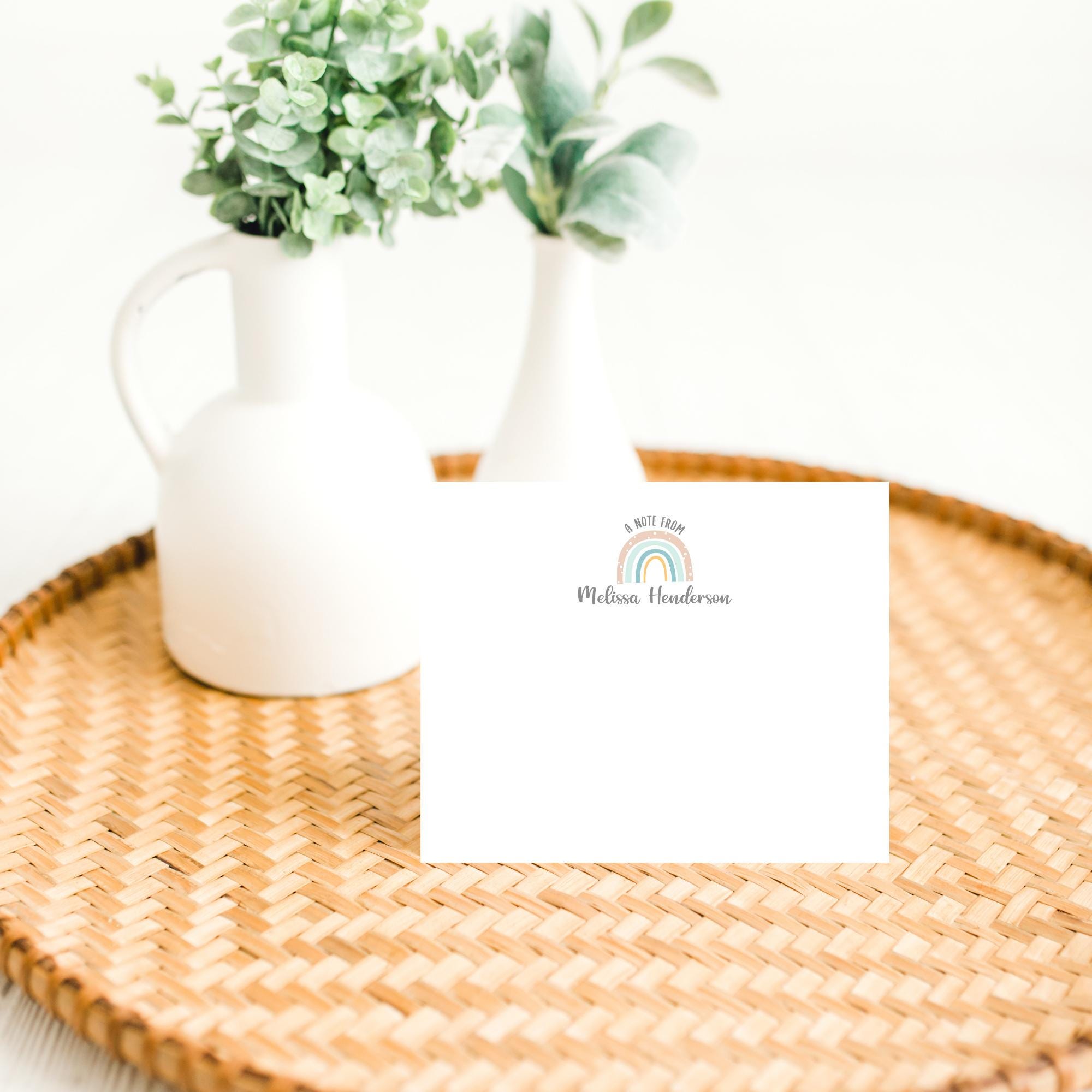 Rainbow Personalized Stationery Note Cards and Envelopes Set ...