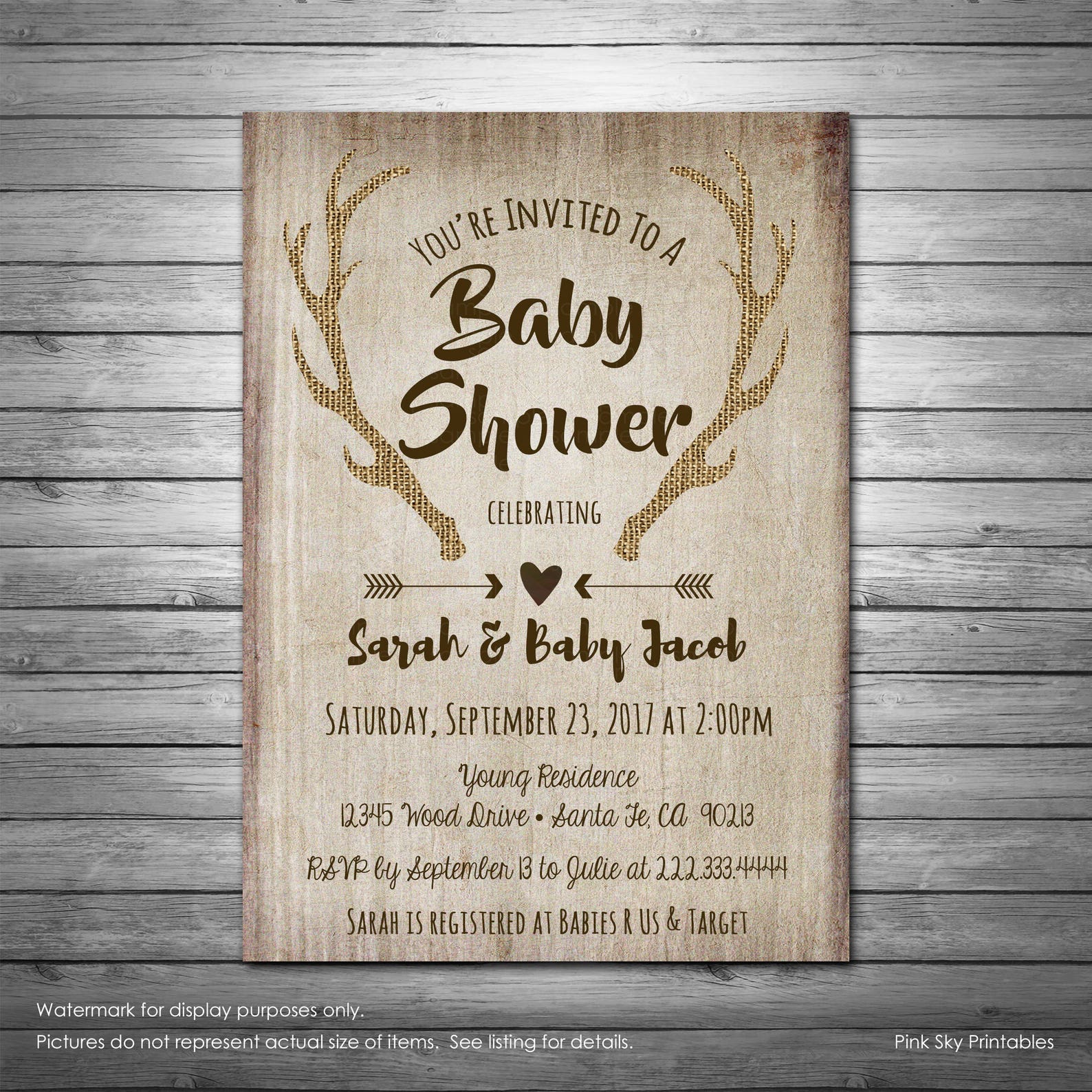 Deer Baby Shower Invitation Printable or Printed Invitations - Etsy