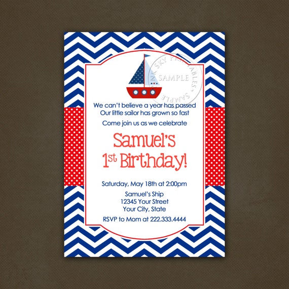 Nautical Photo Birthday Invitations 3