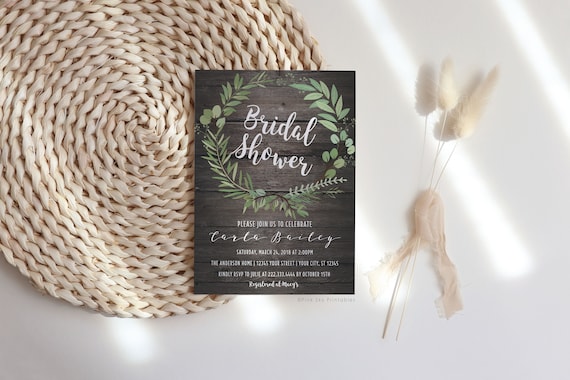 Rustic Bridal Shower Invitation Printable or Printed | Etsy
