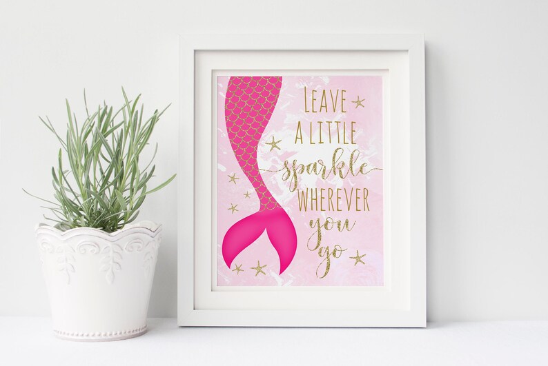 Mermaid Printable 8x10 Print Instant Download Leave a Little - Etsy
