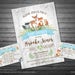 Woodland Baby Shower Invitation, Printable or Printed Invitations, Boy Forest Animals Baby Shower, Diaper Raffle and Book Request INCLUDED
