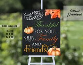 Thanksgiving Dinner Sign, Thanksgiving Decor, Fall Decor, Printable Sign, Welcome Sign, INSTANT DOWNLOAD