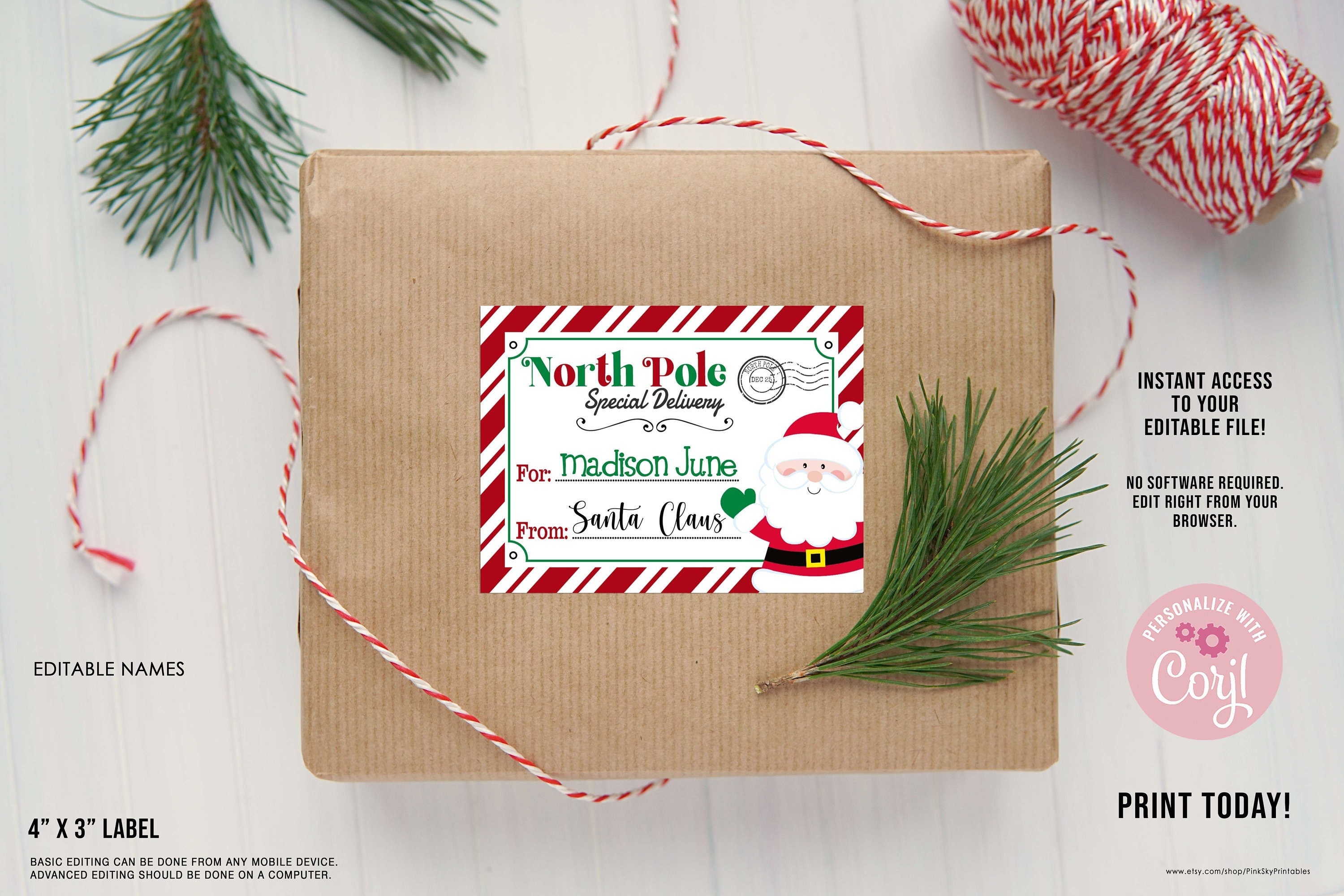 25 Printable Christmas Gift Name Tags