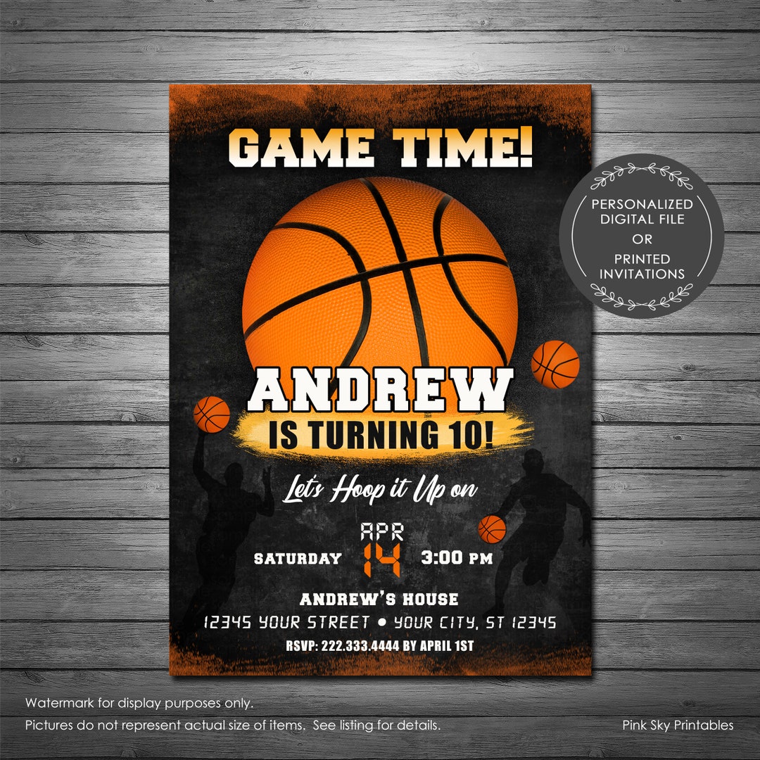 Carte Anniversaire Basket Gratuite à Imprimer Invitation d'anniversaire de basket-ball invitations - Etsy France