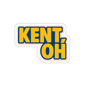 Kent, OH gestanste stickers, leuk laptopdecor, unieke waterflesstickers, Ohio-cadeaus, College Pride-stickers