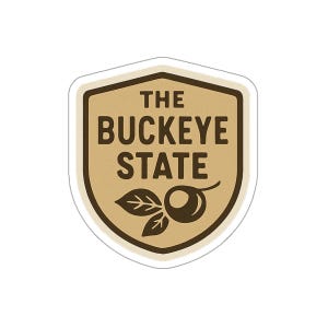 Ohio Pride gestanste stickers, decor Buckeye State, laptop sticker, cadeau voor Ohioans, decor voor thuis en op kantoor, stickers staat Ohio