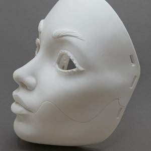 3D Printed Geisha Mask PLA White Mask without straps