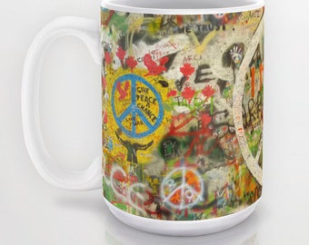 Peace Sign Tea Cup, John Lennon, The Beatles, Imagine, All You Need is Love