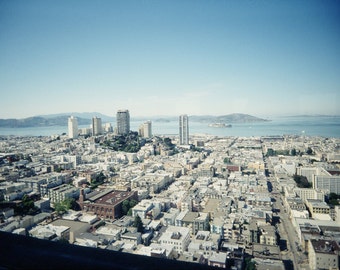 San Francisco Photography, Art Print, Lomography, Cityscape, Urban, Blue