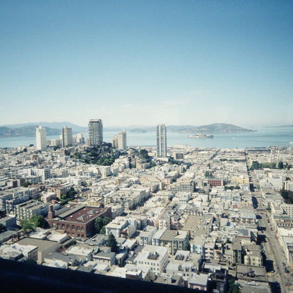 San Francisco Fotografie, Kunstdruck, Lomography, Stadtlandschaft, Urban, Blau