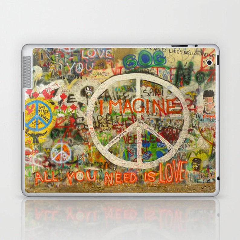Signe de paix iPad Skin John Lennon Imaginez tout ce dont vous avez besoin est lamour iPad image 1