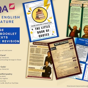 GCSE English Literature | Macbeth, An Inspector Calls, Christmas Carol, Power & Conflict | Key Quotes Revision Booklet / Posters