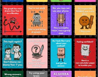 Funny Maths Classroom Poster Bundle (Set of 16) – Sassy, Smart & Student-Proof!