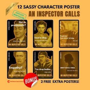 Book Characters Literature Main Character Energy Posters An Inspector Calls School Secondary GCSE