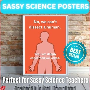Lustiges Wissenschafts-Klassenzimmer Poster | Sarkastischer Lehrer Printable | Sekundäre Wissenschaft Dekor
