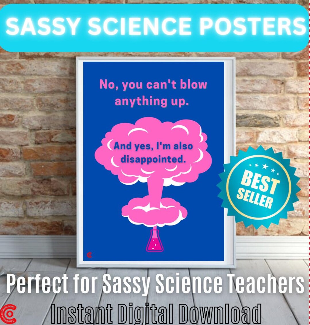 Funny Science Classroom Poster | Sarcastic Teacher Printable ...