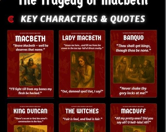 Set of 6 Macbeth (Shakespeare) Posters – English Literature Key Quotes Revision