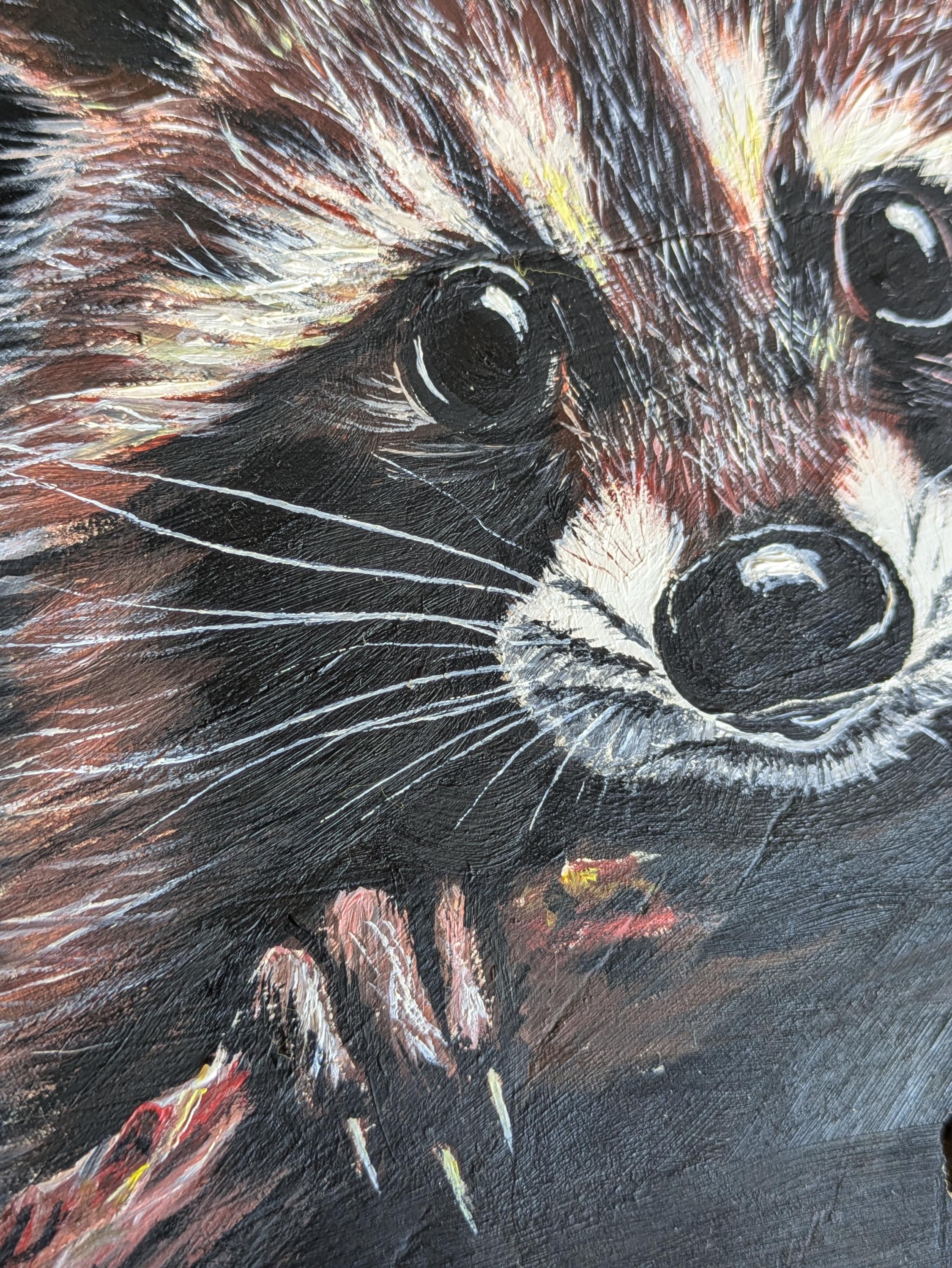 Rustic Raccoon Rustic Raccoon Portrait Hand Painted Wood Art - Etsy