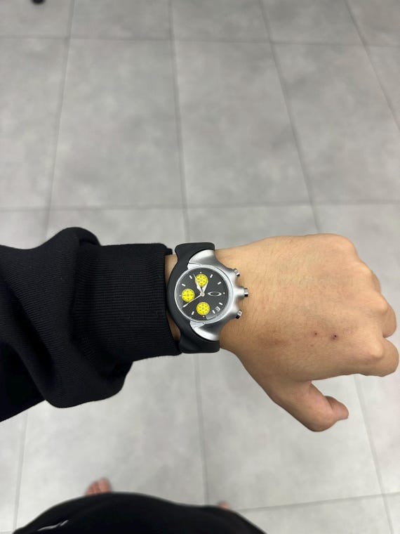 Oakley Detonator Style Black & Yellow Chronograph Watch