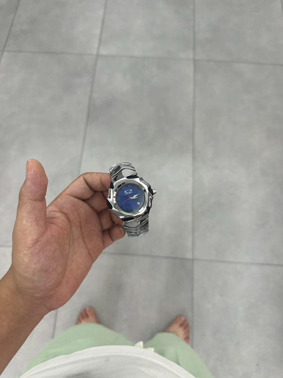 Oakley Timebomb Style Watch – X-metal Blue Dial, Stainless Steel