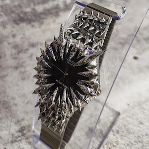 Custom Spiked Casio Watch – Handmade Avant-garde Punk Wristwatch