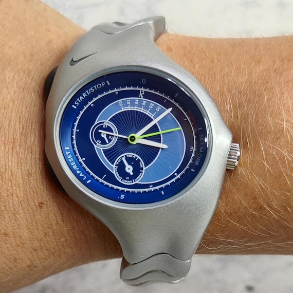 Vintage Nike Triax Chronograph Watch – Retro Silver Sports