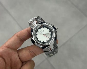 Oakley Timebomb Inspired Men’s Watch – Sci-Fi Skeleton Case, Silver Finish