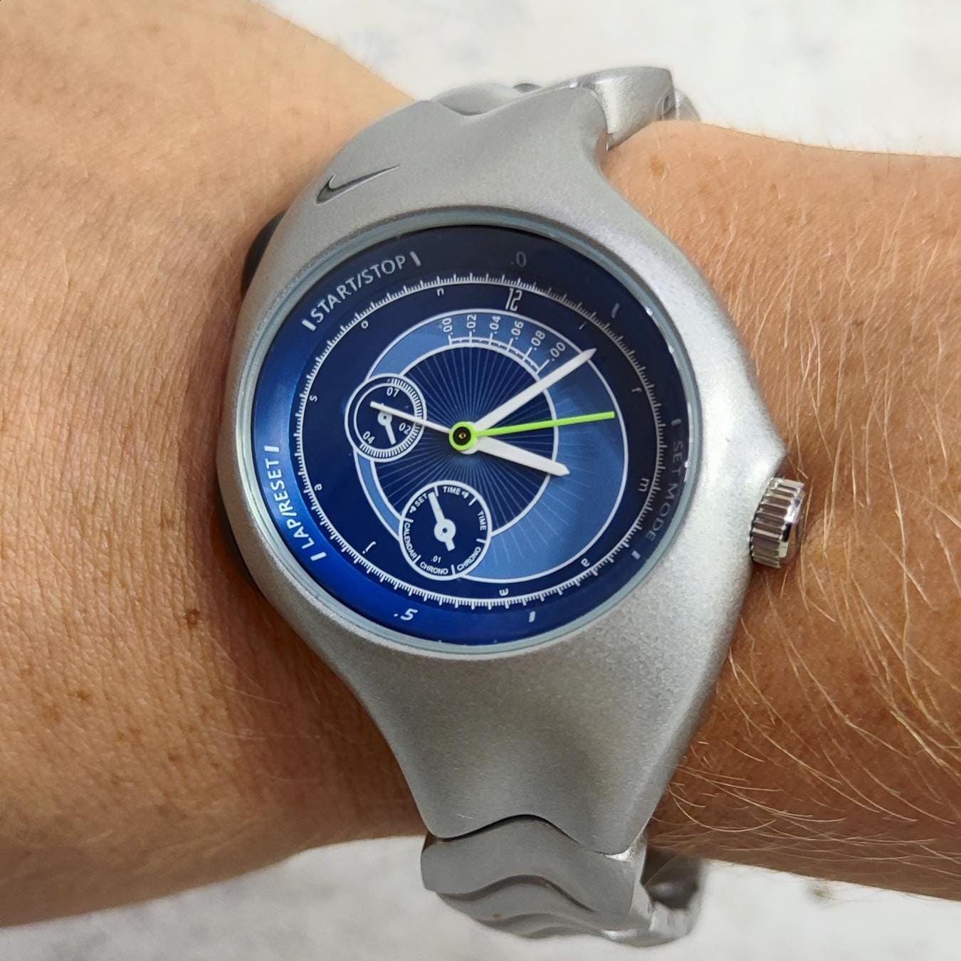 Vintage Nike Triax Chronograph Watch – Retro Silver Sports