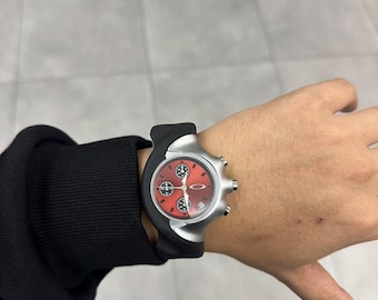 Oakley Detonator Inspired Red Chronograph Watch – Futuristic Sport