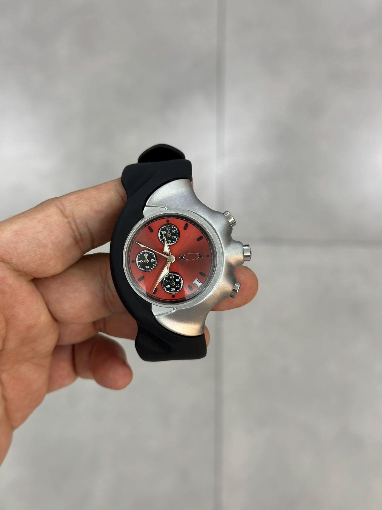 Oakley Detonator Inspired Red Chronograph Watch – Futuristic Sport