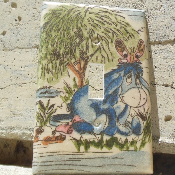 Eeyore and Butterfly Light Switch Plate Cover Day in the Park