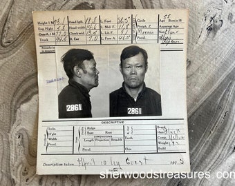 1915 Mugshot  San Francisco California Police Department Listed Color Listed as Chinese Chair Repairer