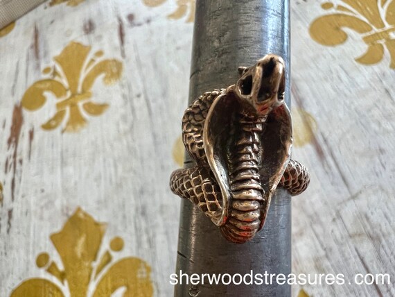 AMAZING VINTAGE COBRA Snake Sterling Silver with Gol… - Gem