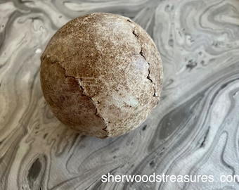 Leather Hand Stitched Antique Clincher Oversized Softball Baseball 5" Antique Ball