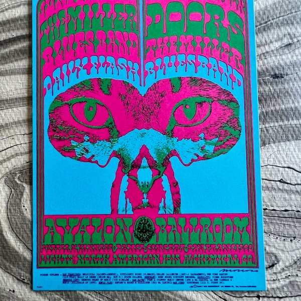 DOORS 1967  FD 64 Concert Original. Postcard Avalon Ballroom Fillmore era San Francisco Sixties NM