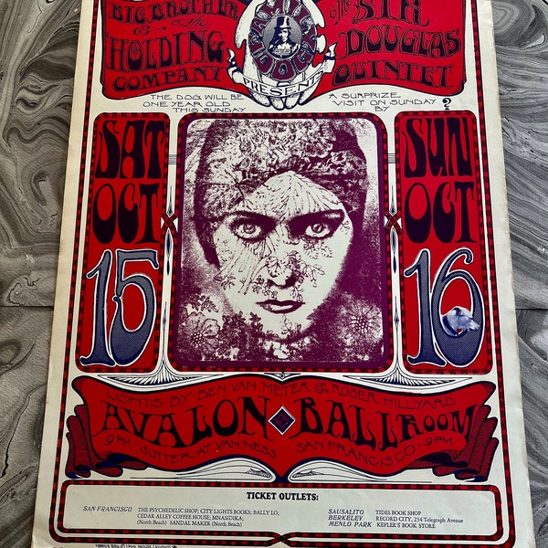FD 30 Big Brother And The Holding Company (Janis Joplin)  Original 3rd Printing Poster 60s  Family Dog