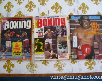 2 International Boxing Magazines And 1 Sports Illustrated With Muhammad Ali Covers Seventies  Lot 3