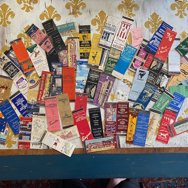 Vintage Advertising Matchbook Collectors Covers  Over 70 Repurpose Art 40's Watergate Inn New York  Casino