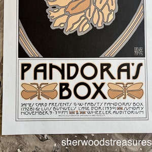 1975 David Lance Goines Original Printing Pandora's Box 13 x 24 Exc. Saint Hieronymus Press Pacific Film Archive Berkeley image 5