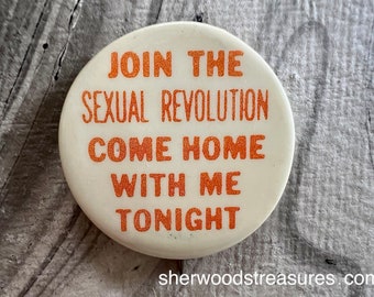 Save Our Virgins Join a Pussy Posse Today  Hippie  60s Sexual Revolution Button Psychedelic Free Love Era  Counterculture