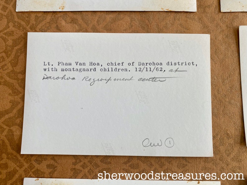 1960/'s Lot Of Eleven Vietnam Village and Center Photos with Typing On back 3 12 x 5 12 Black and White Photos Vietnam War