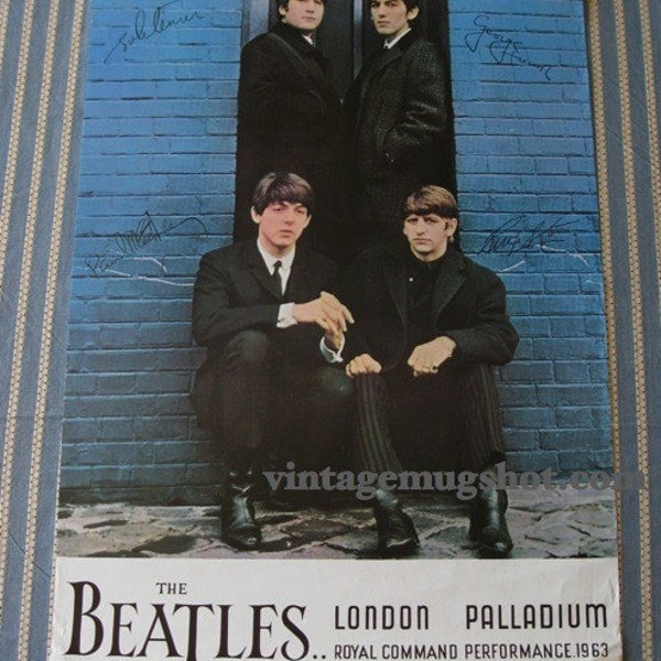 Beatles Poster Palidium Sixties Vintage 1963 Concert Royal Command Performance